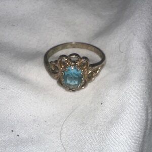 Gold and Blue Gemstone Ring